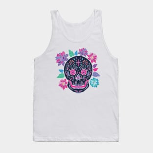 Mexican skull with flowers Tank Top